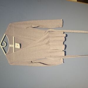 Purple Long Sleeve Wrap Peplum Blouse